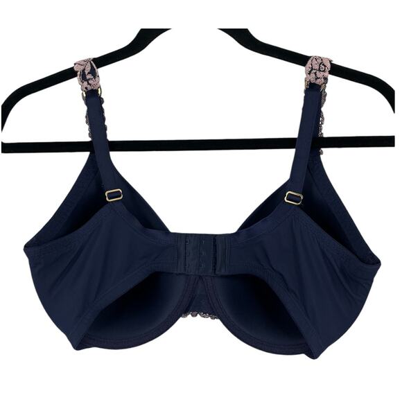 Natori Bra 736037 body double with lace full fit dark blue size 32DDD 32F - Picture 3 of 6